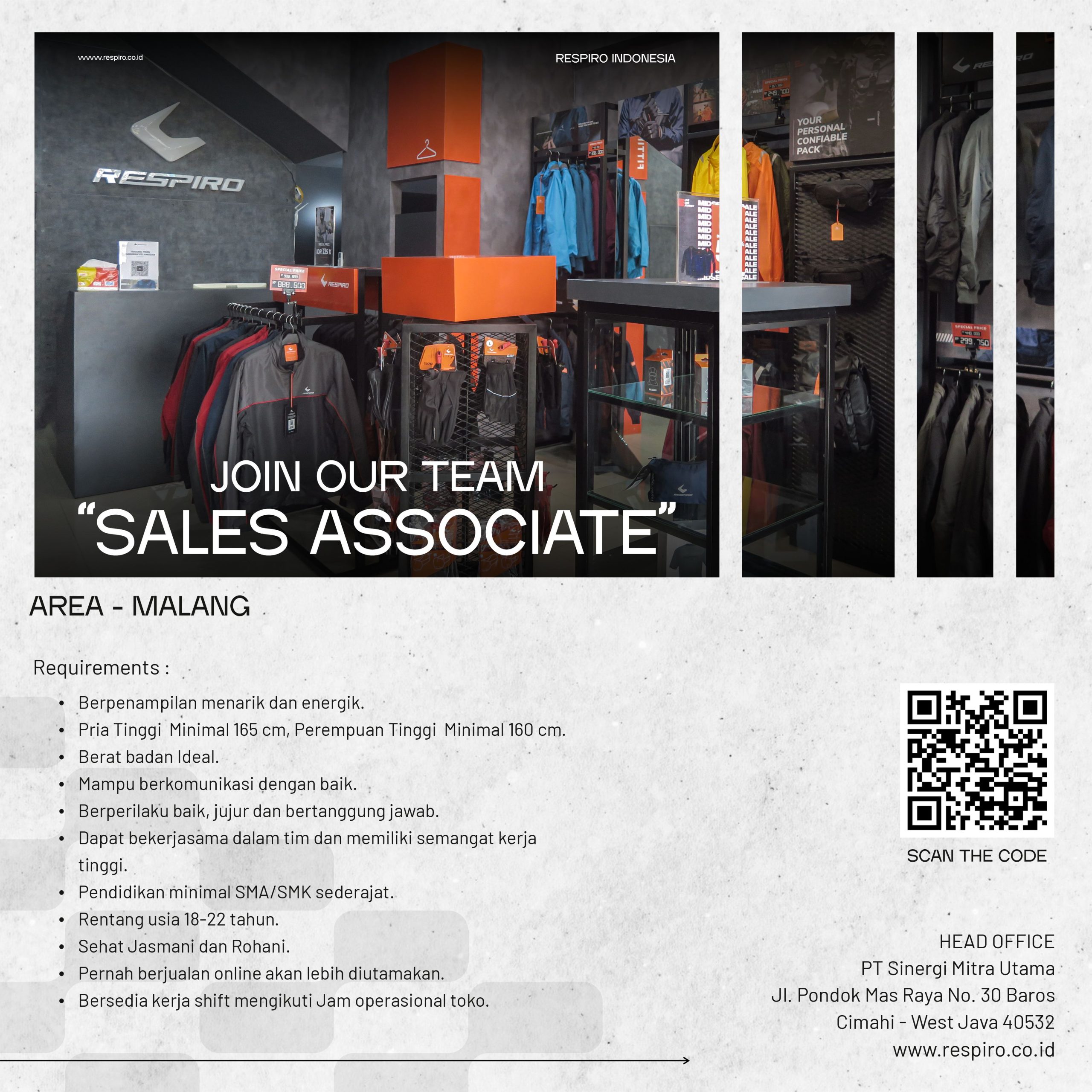 Sales Associate - PT Sinergi Mitra Utama - Info Loker Malang
